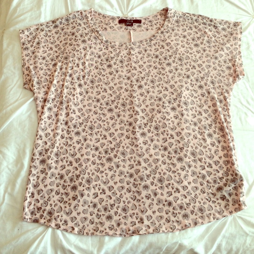 Pink & Gray Cheetah Tee - Large