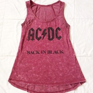 AC/DC Burgundy Tank Top