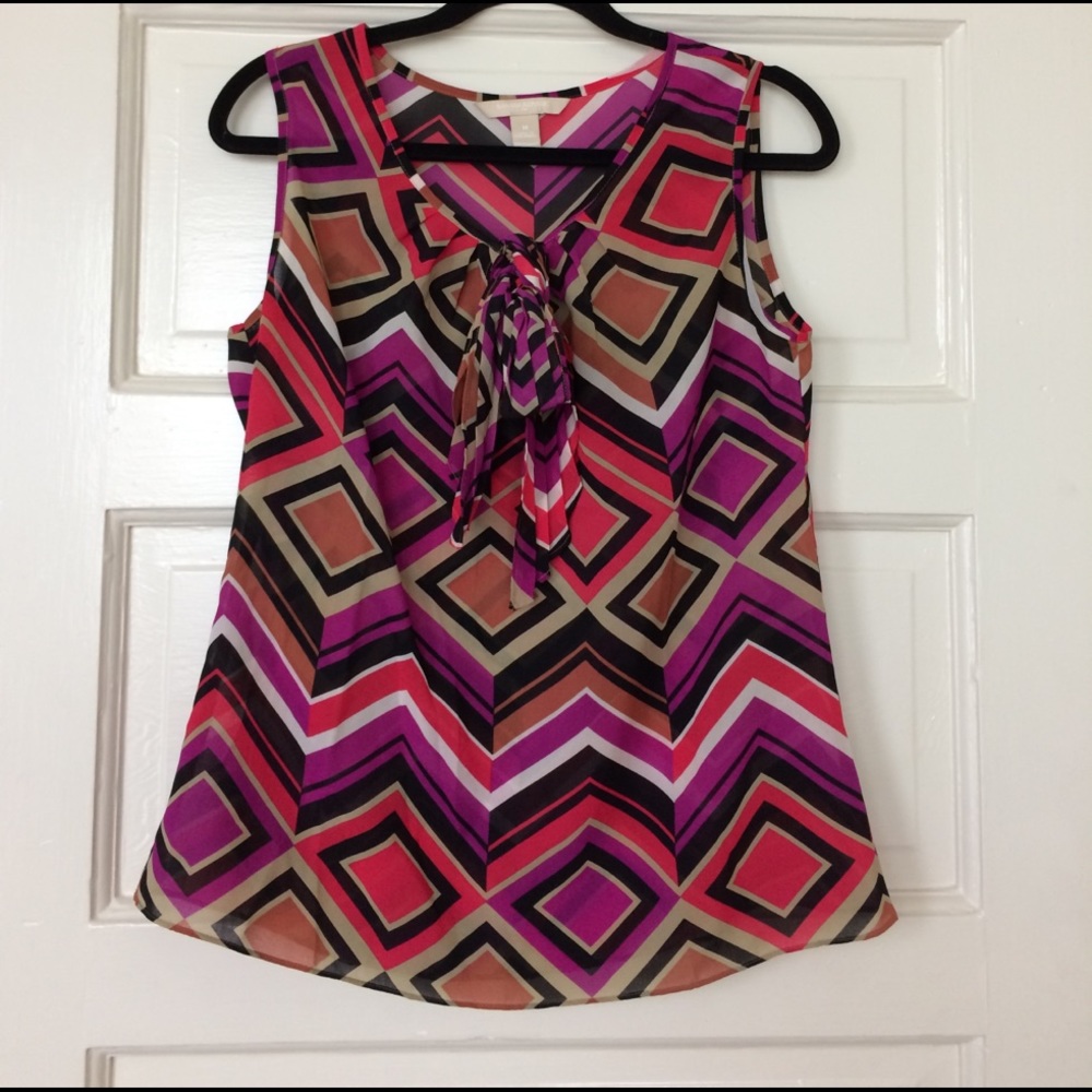 Banana Republic geometric sheer blouses sz M