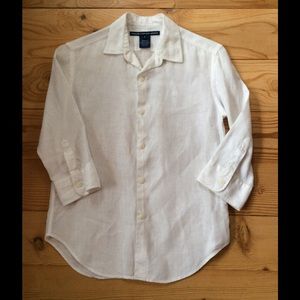Ralph Lauren Sport White Linen Long Sleeve Shirt.