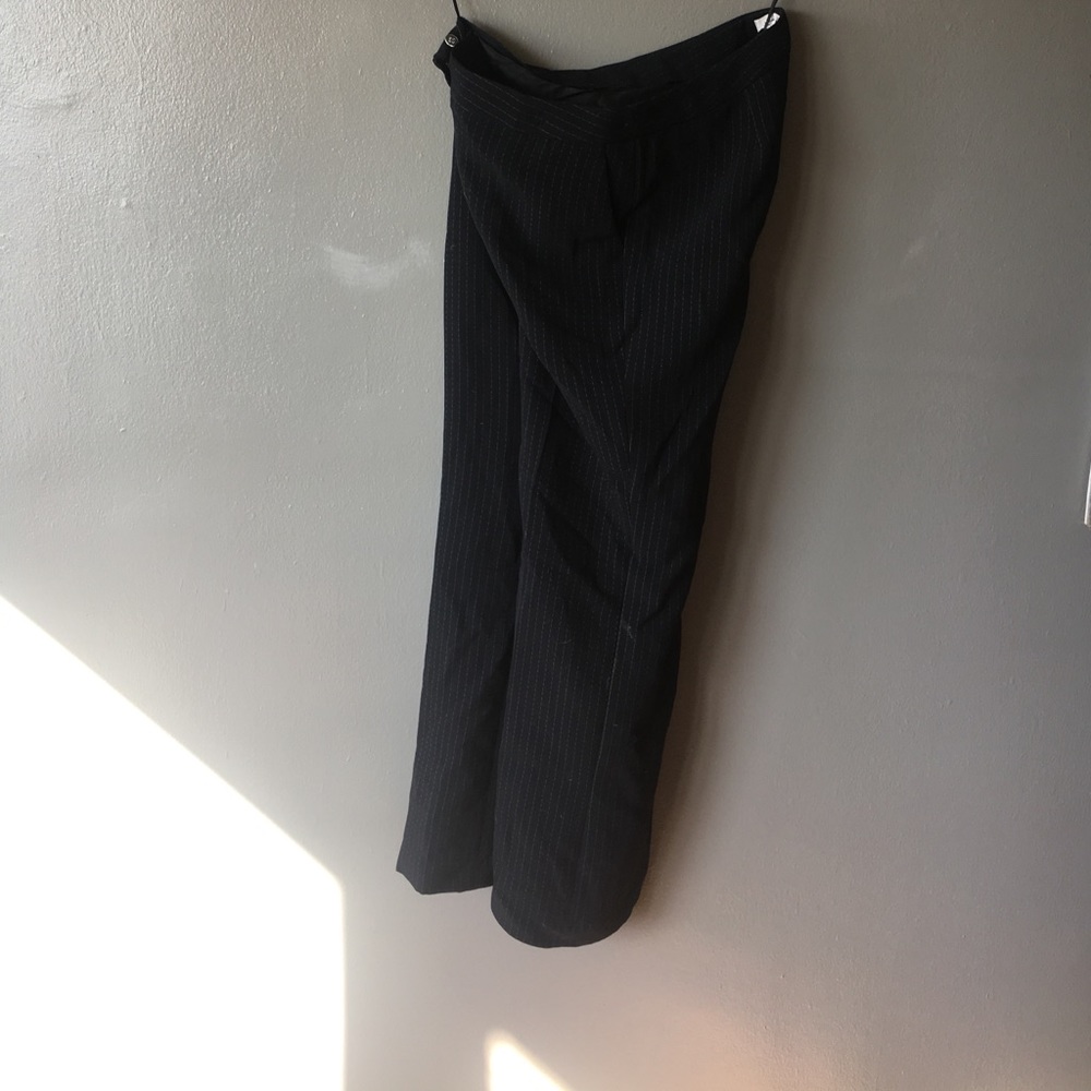 Jones New York black with silver pin strip pant