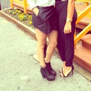 Madden Girl black chunky bootie