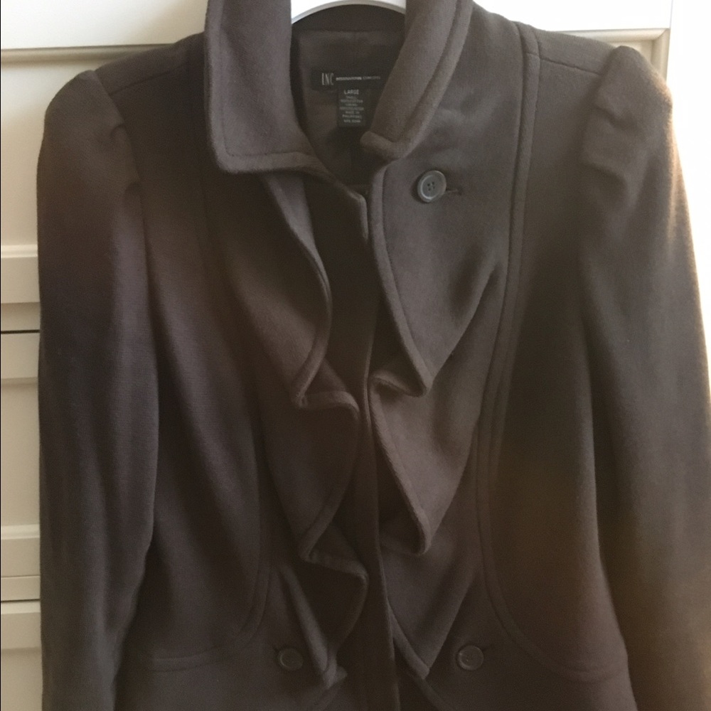 Women's brown cotton blazer, Size L