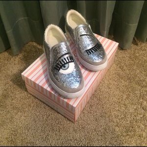 Silver Glitter Canvas Shoes