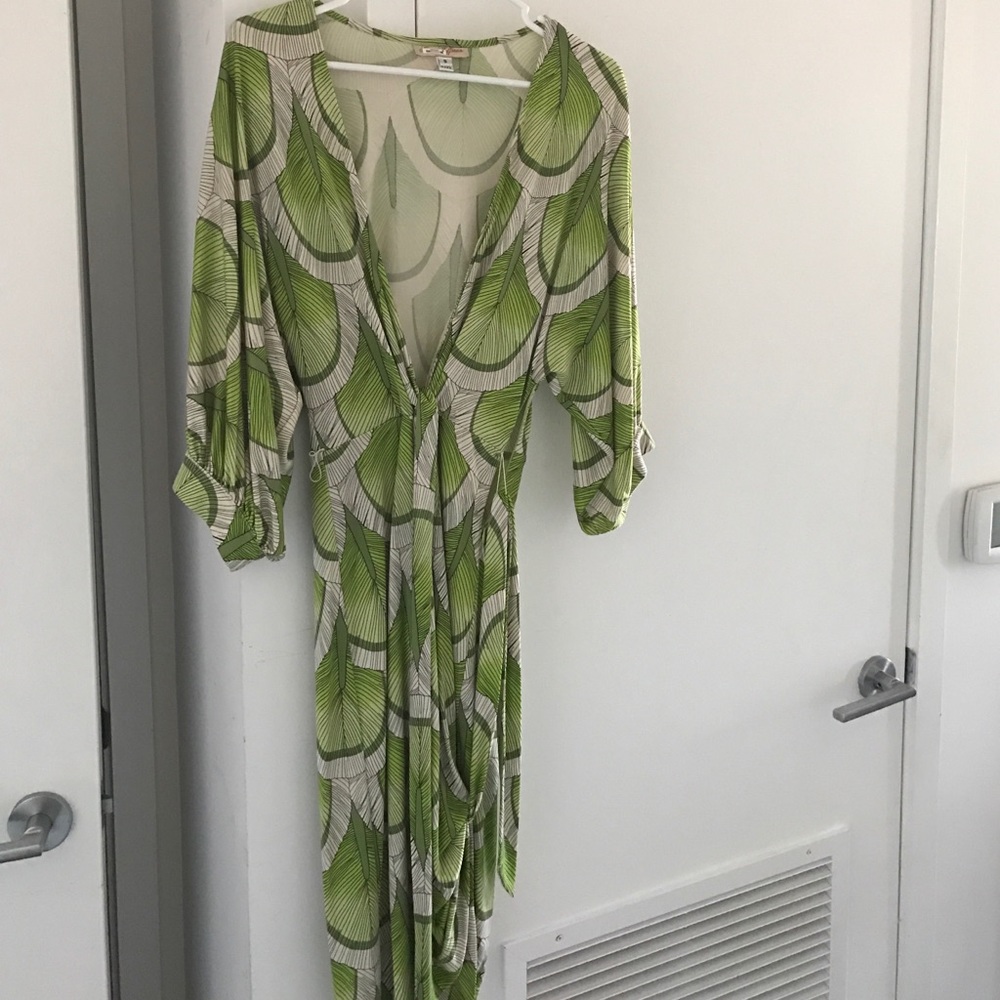 Mara Hoffman sz s Leafy print silk wrap dress