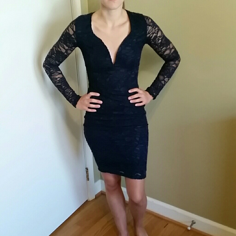 Navy, lace formal dress