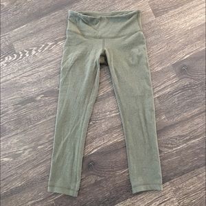 Lululemon olive green cotton crop