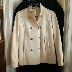Banana Republic White Pea Coat Jacket