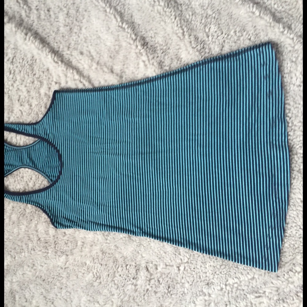 Blue striped women lululemon tank top size 4