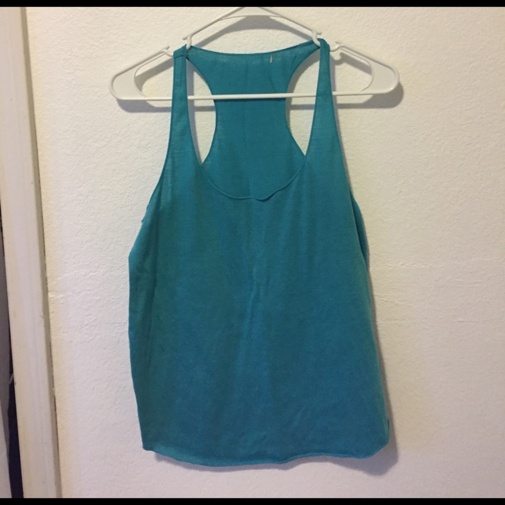 American rag turquoise racer back tank top