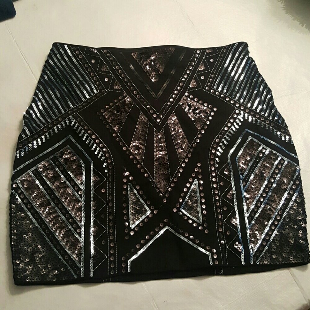 Express Sequin mini skirt