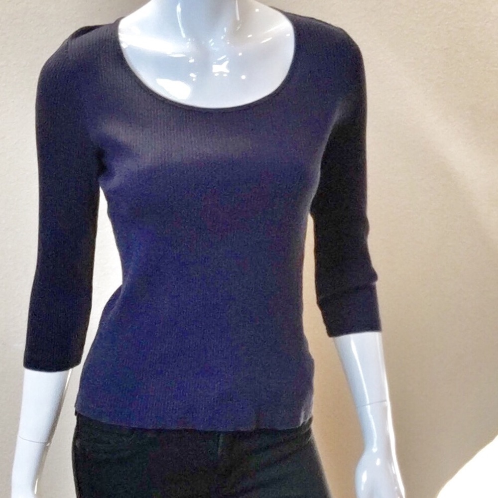Navy Ribbed Top