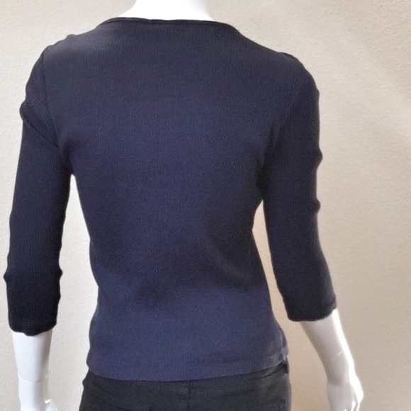 Navy Ribbed Top - Picture 2 of 3