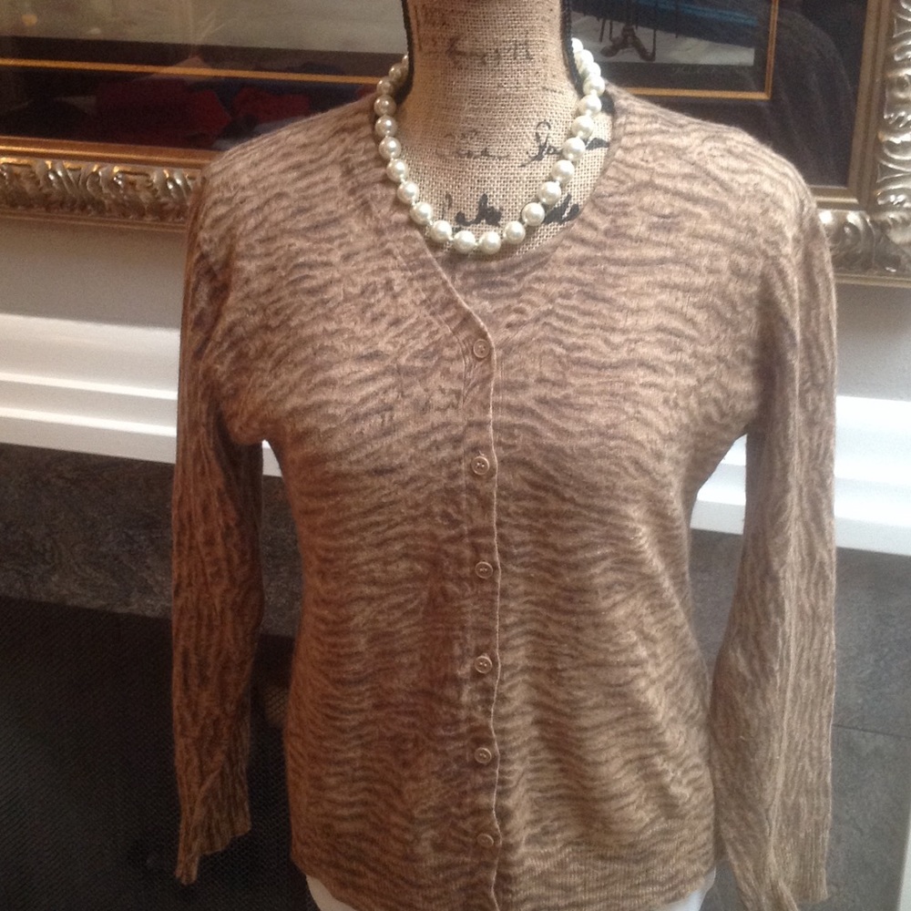 Liz Claiborne Angora blend animal print set