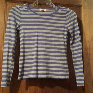 LEI // Girls Grey & Purple Long Sleeve Tee