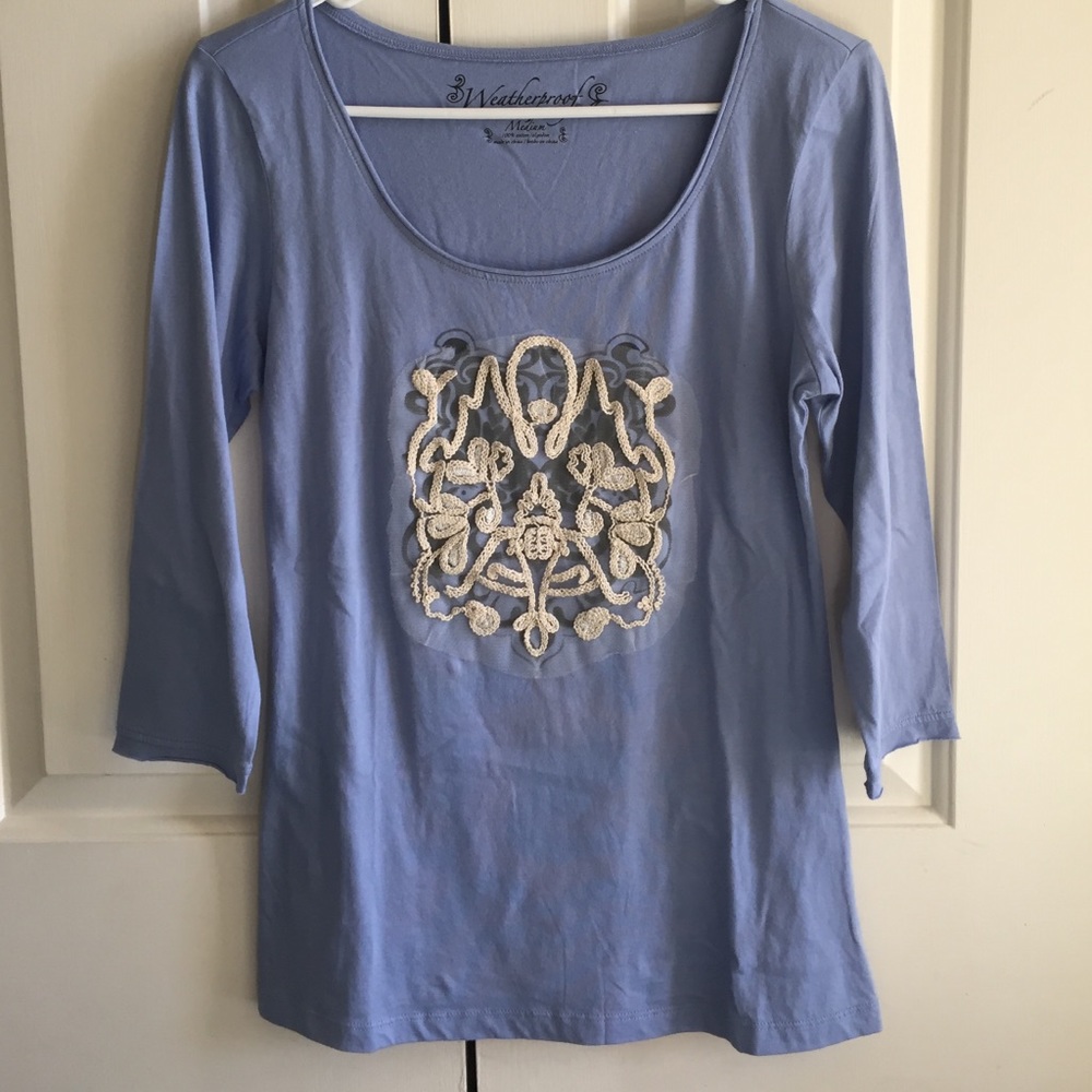Light blue 3/4 tshirt