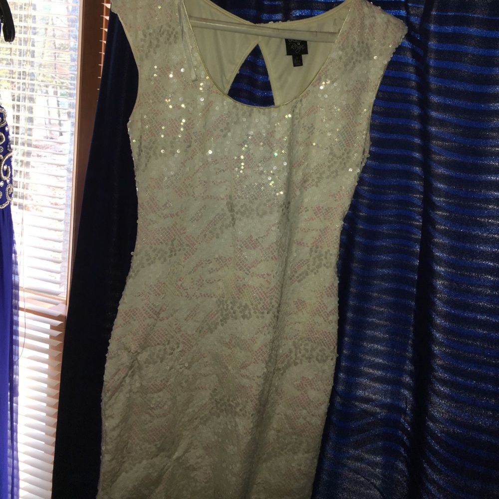 White sequin dress