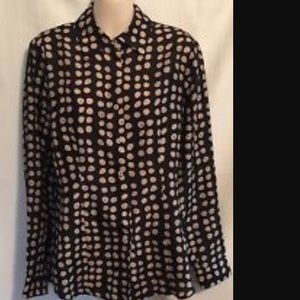 CAbi 100% Silk Polka Dot Blouse