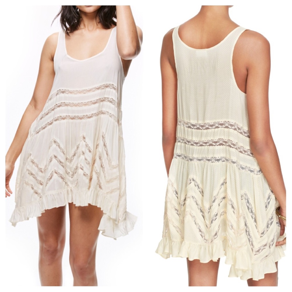 Free People swingy lace inset tunic dress