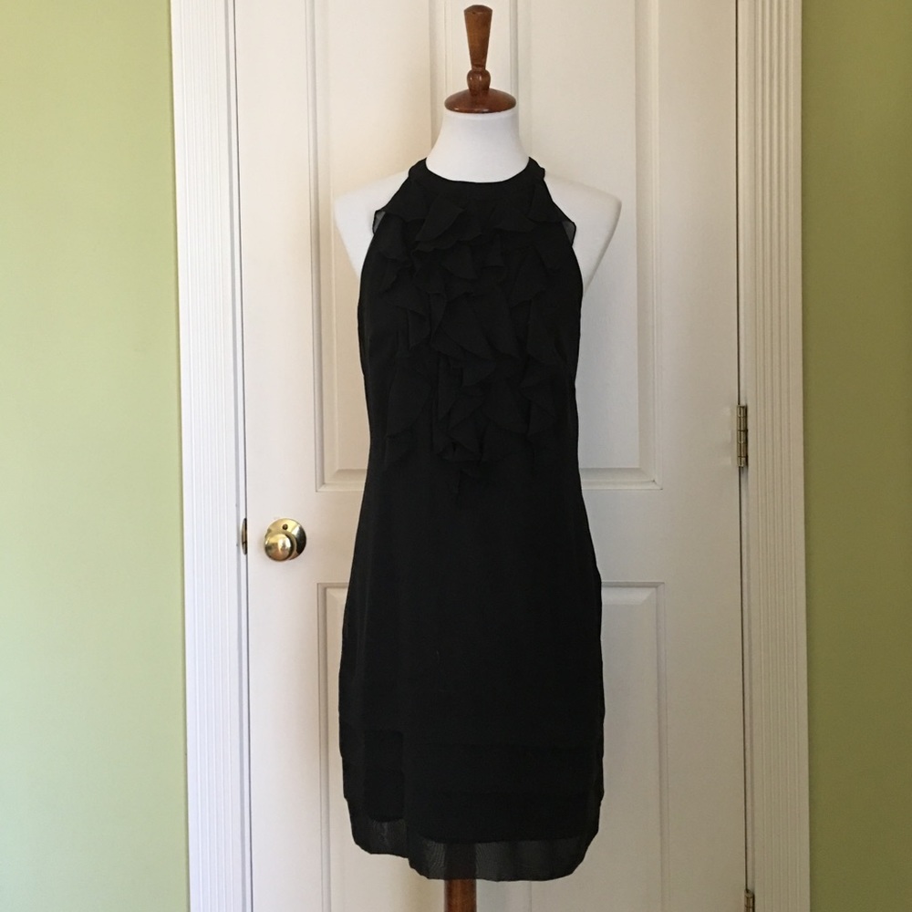 Ruffle Front Little Black Dress
