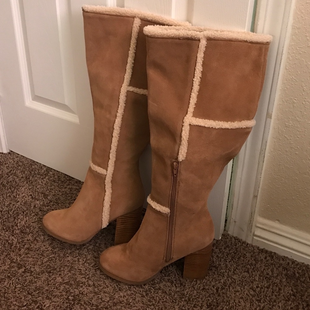 Torrid Camel suede fur boots
