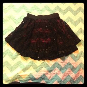 Sparkling black lace skort!