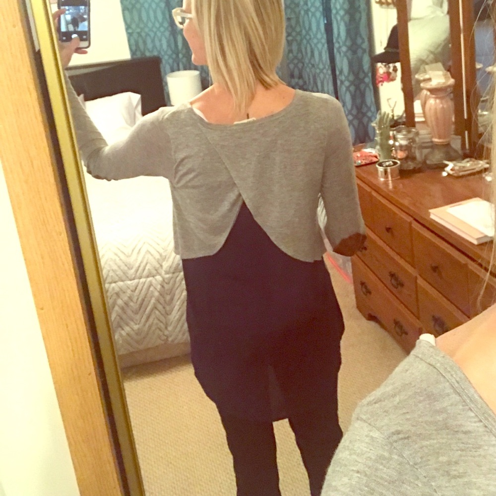 High-low long sleeve top