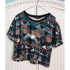 Forever 21 Galaxy Pattern Crop Top