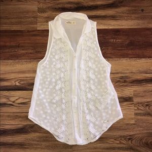 White short sleeve button down