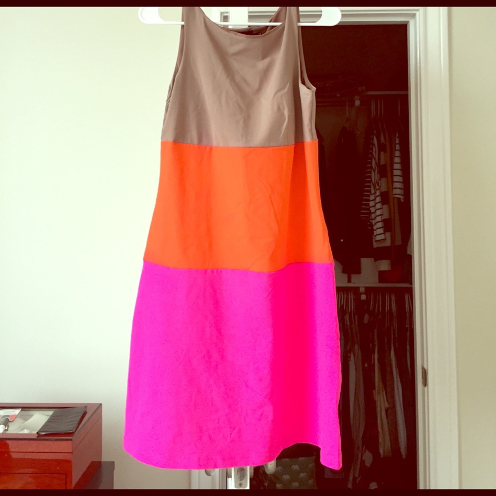 Colorful 3 color block dress