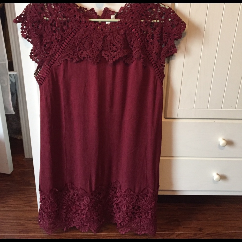 Maroon Dottie couture dress
