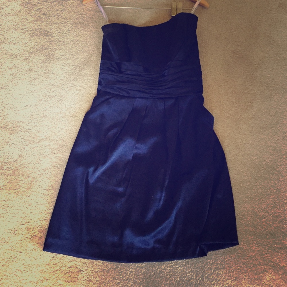 Navy blue davids bridal bridesmaid dress