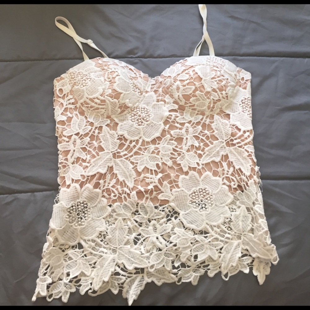 Beige Laced Top
