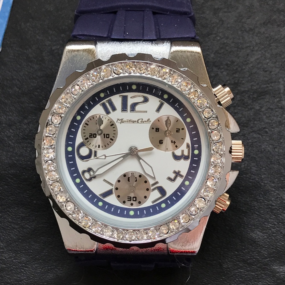 Montres Carlo Watch w/ rubber Watch Band