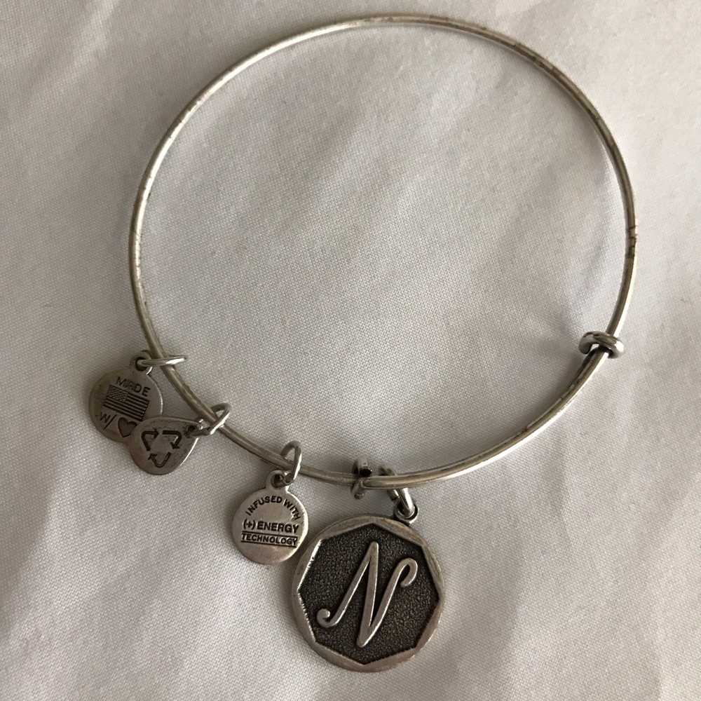Alex and Ani "N" Silver Bangle