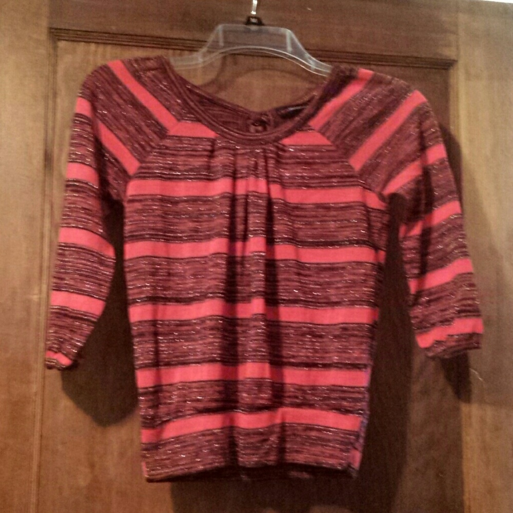 Miss Understood // Red & Black 3/4 sleeve top