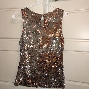 Gold sequin tank