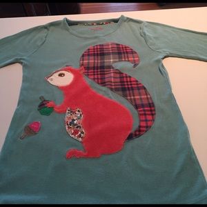 Mini Boden Long Sleeve Squirrel Tee, sz 9-10