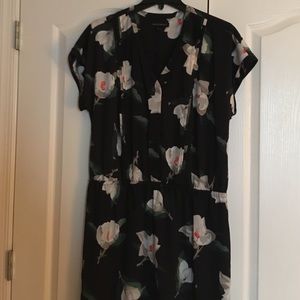 Banana Republic Floral Cap Sleeve Pocket Dress