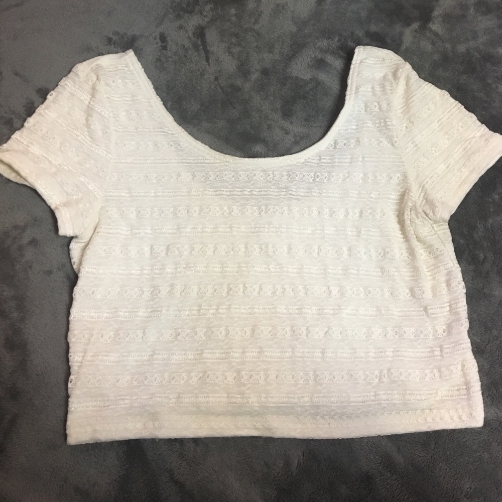 White lace crop top
