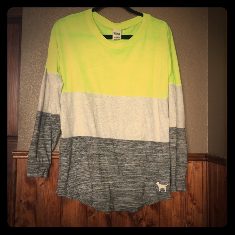 VS P!nk oversized LS Color block tee