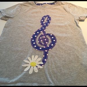 Mini Boden Musical Appliqué Tee, size 9-10