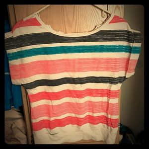 Super cute striped lace back top