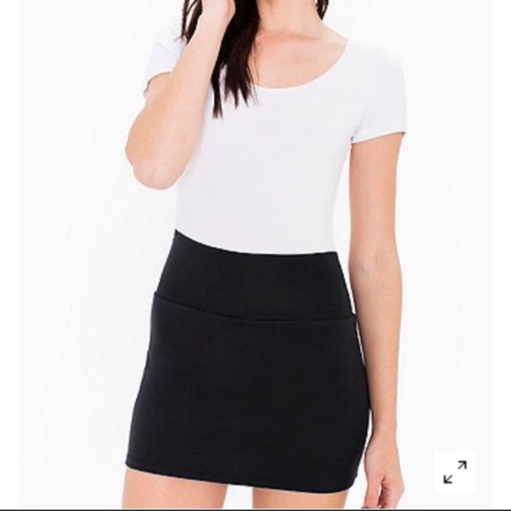 American Apparel Black Interlock Mini Skirt
