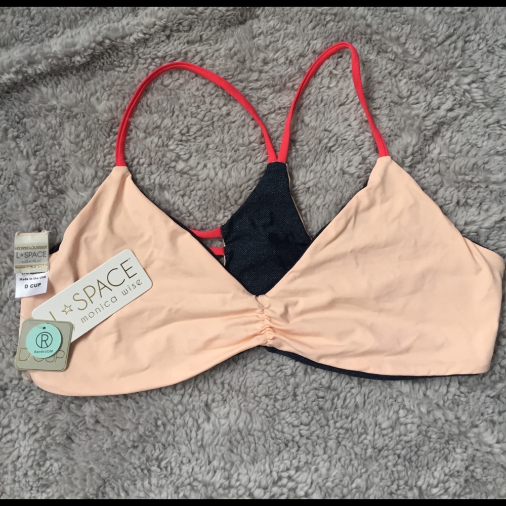 L Space Bikini Strap Back Swim Top reversible