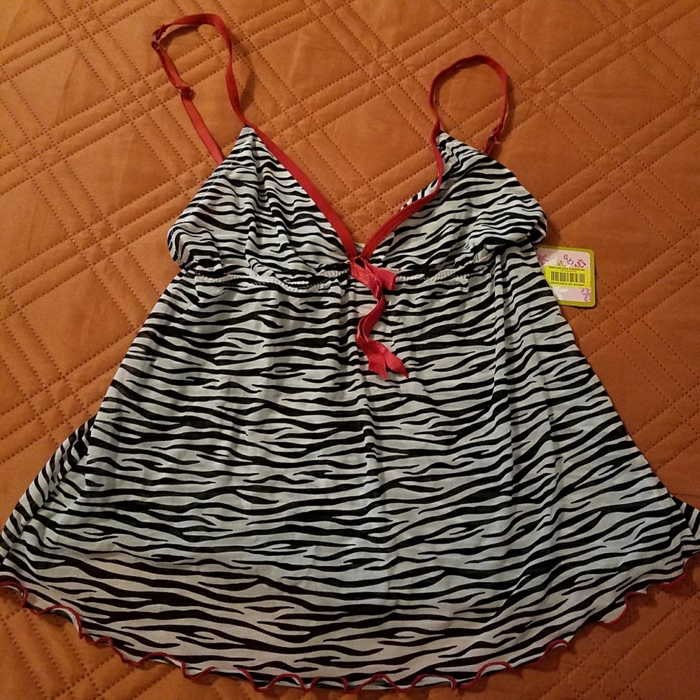 NWT Jasmine & Ginger Zebra Mesh Tank/Cami