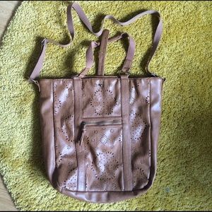 Brown American Eagle bag with cutout details