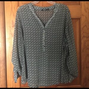 Black and white printed blouse