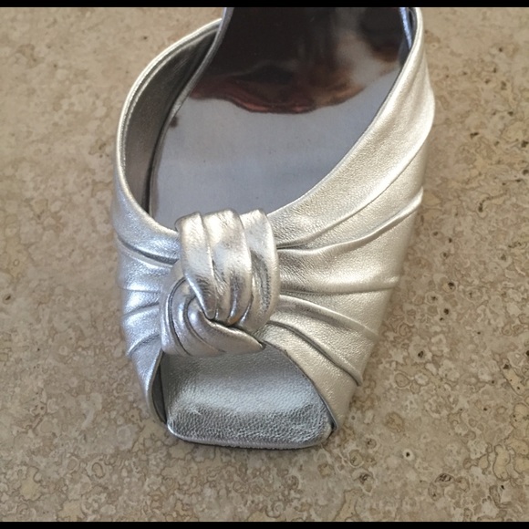 Silver slip on heals - Picture 3 of 3