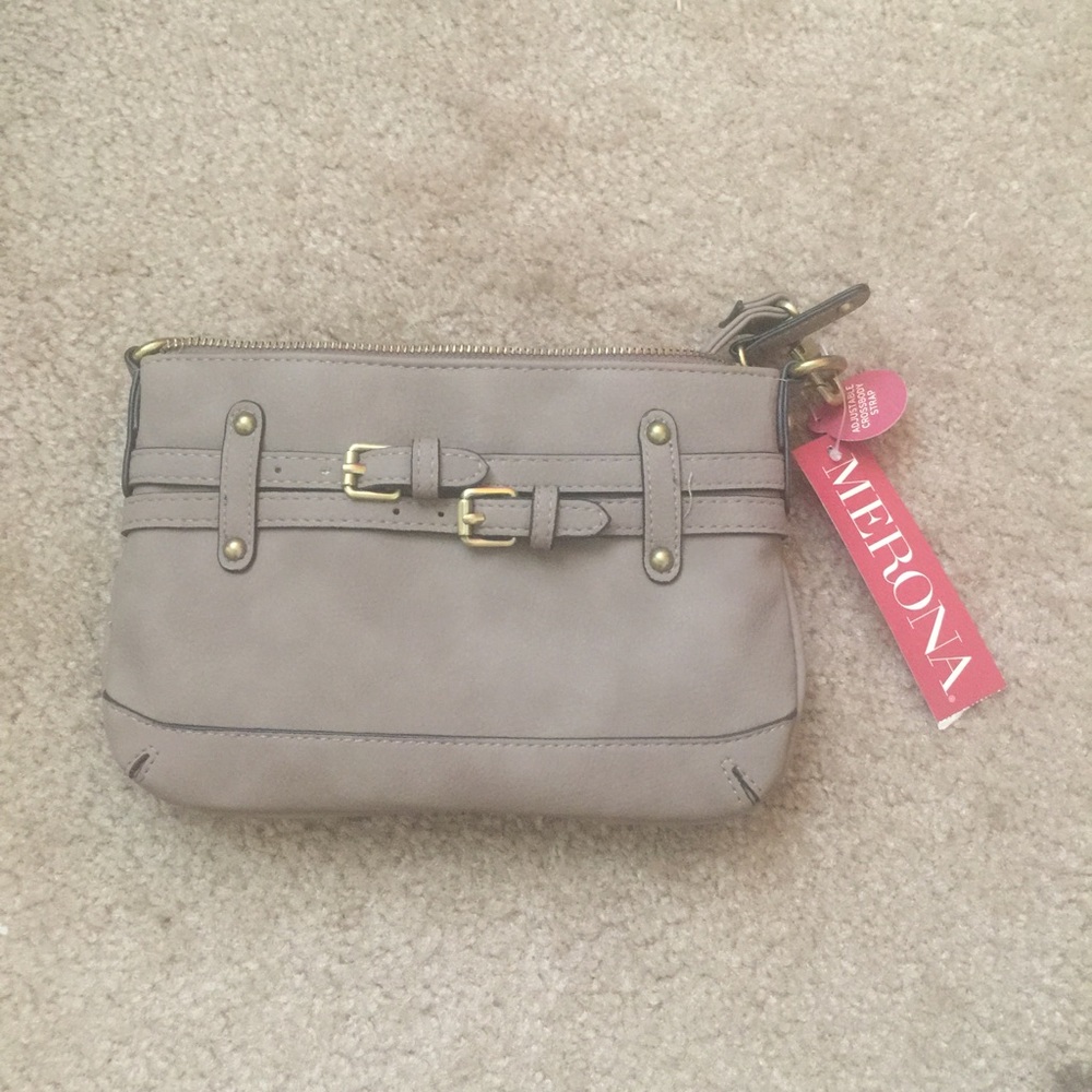 Merona Taupe Cross-body Bag